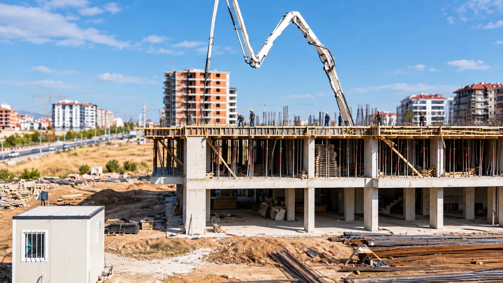 Nest-32'nin tamamlanmış geniş balkonlu cephesi